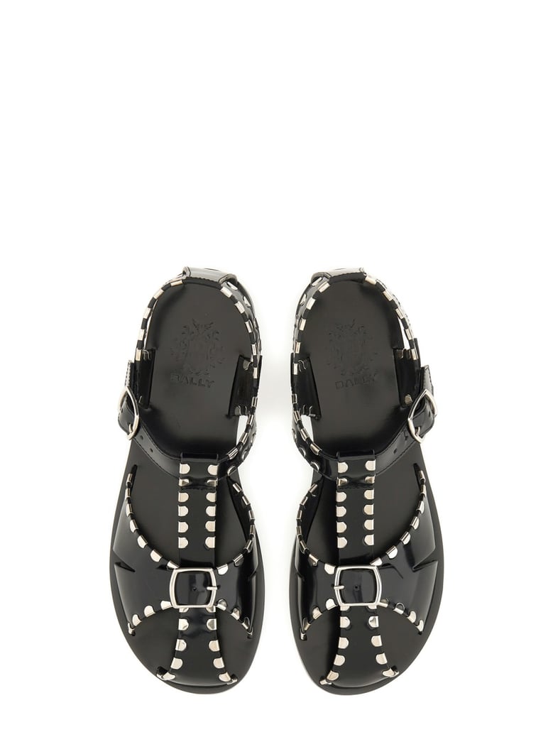 pasely sandal in black leather by Selfnex