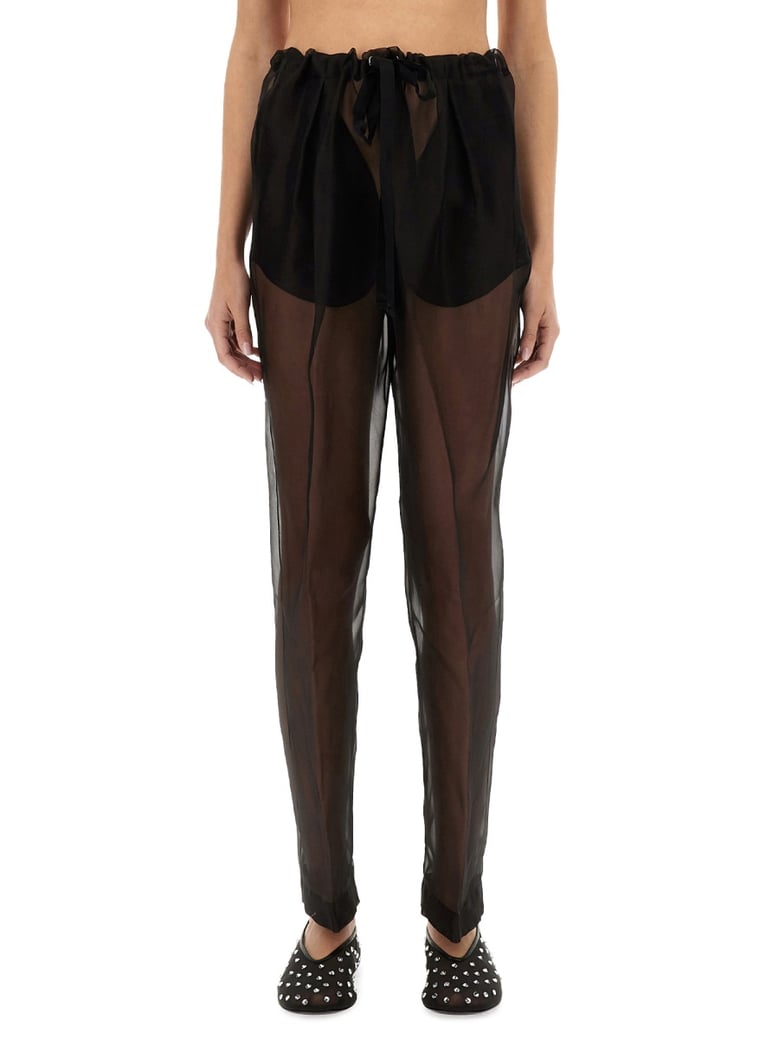 trenton pants in black silk by Selfnex