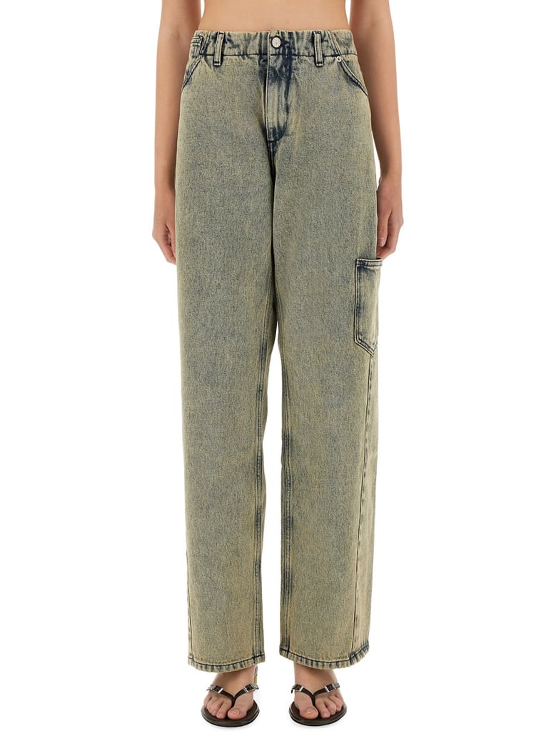 straight leg jeans in denim by Selfnex