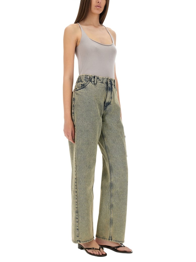 straight leg jeans in denim by Selfnex