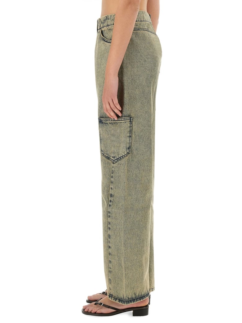 straight leg jeans in denim by Selfnex