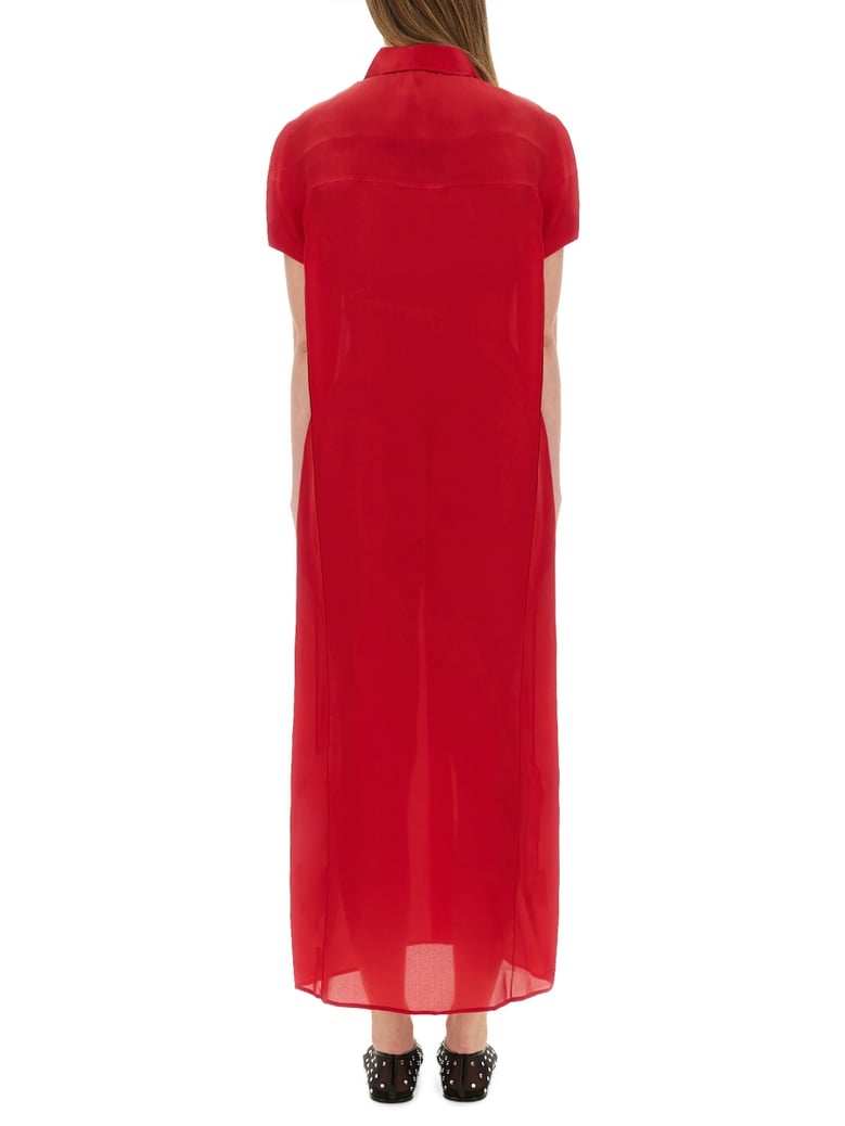 silk dress in red by Selfnex