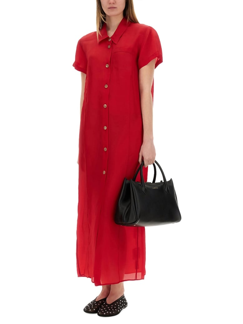 silk dress in red by Selfnex