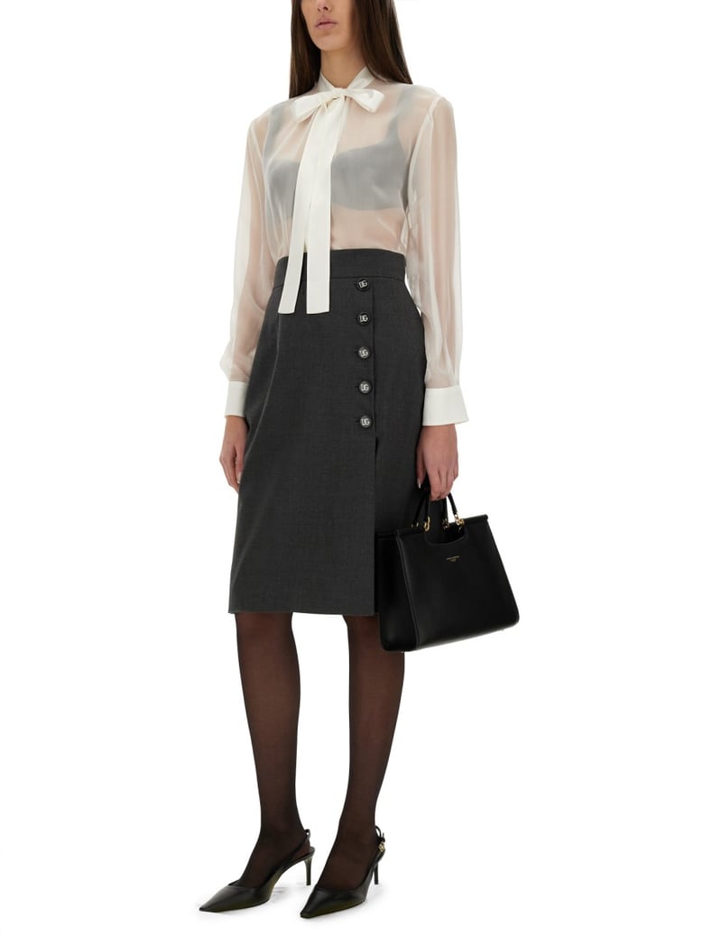 chiffon shirt with bow by Selfnex