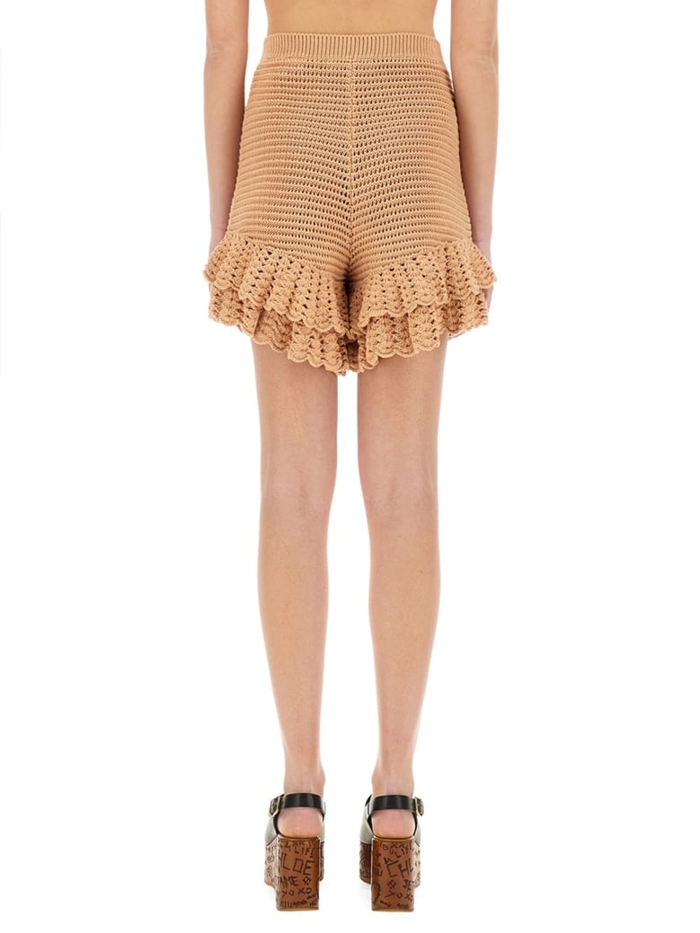 crochet knit mini shorts by Selfnex