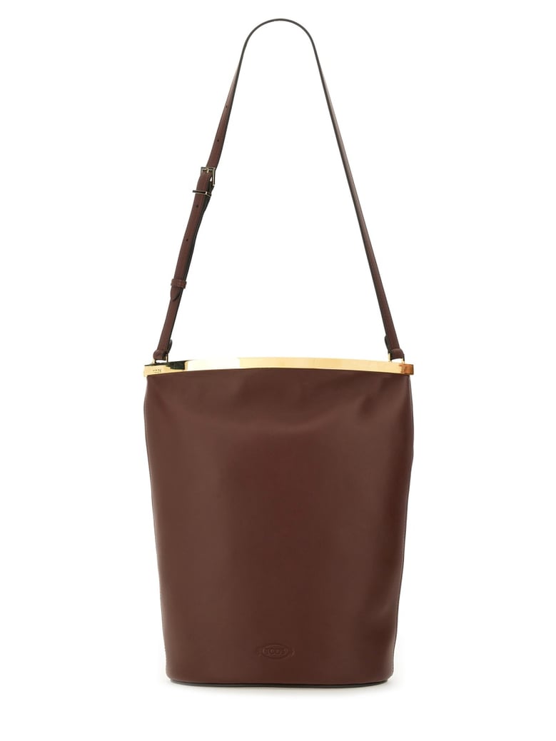 small leather bucket bag by Selfnex