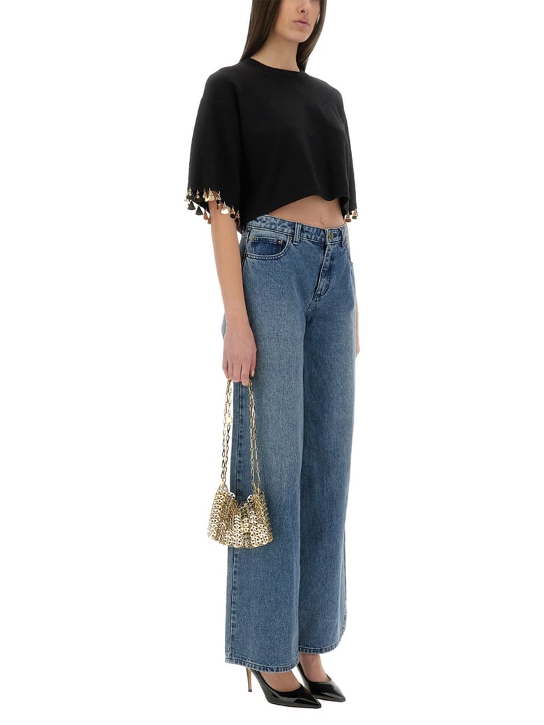 knit crop t-shirt by Selfnex