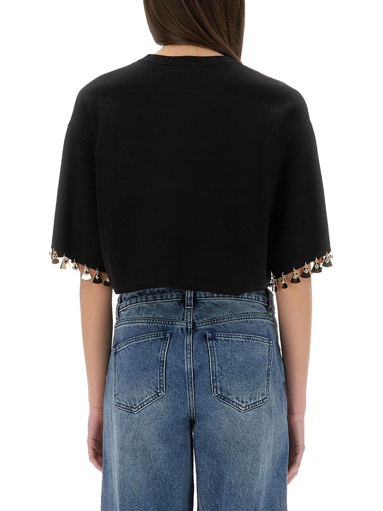 knit crop t-shirt by Selfnex