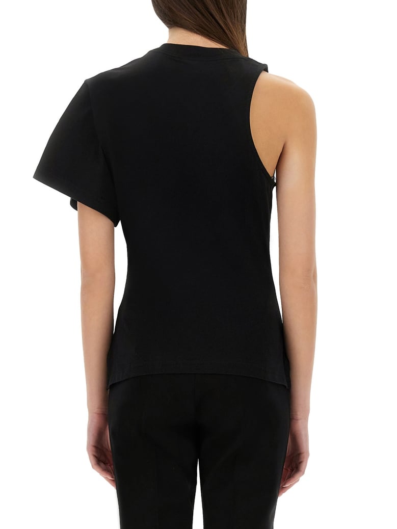 one-shoulder t-shirt in scuba by Selfnex