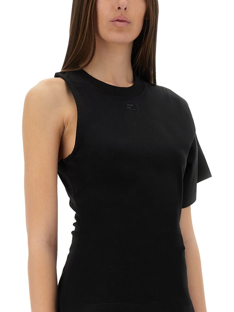 one-shoulder t-shirt in scuba by Selfnex