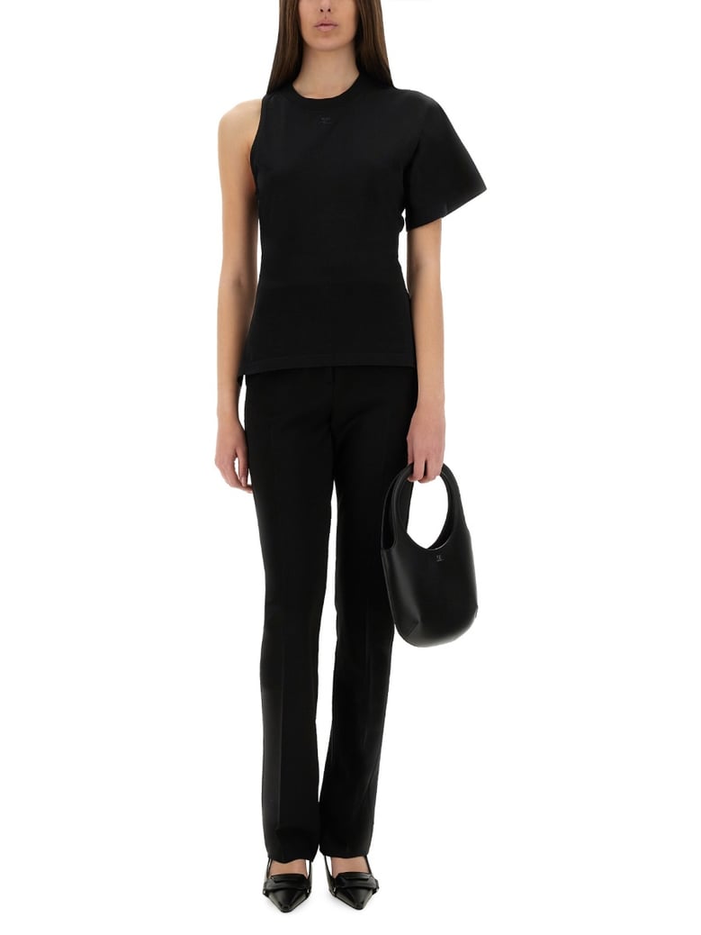 one-shoulder t-shirt in scuba by Selfnex