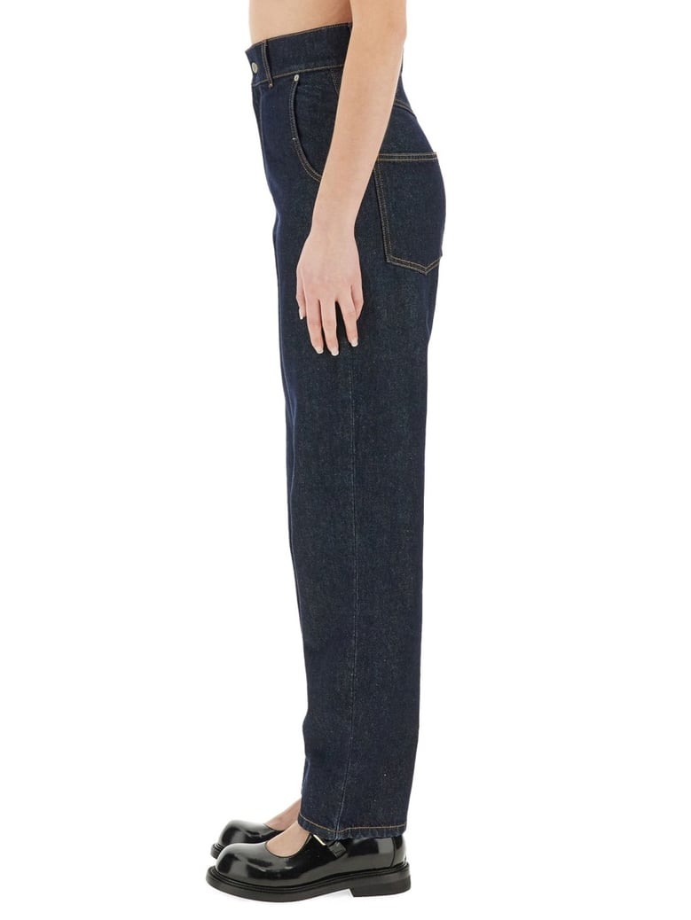 laurel crown patch denim pants by Selfnex