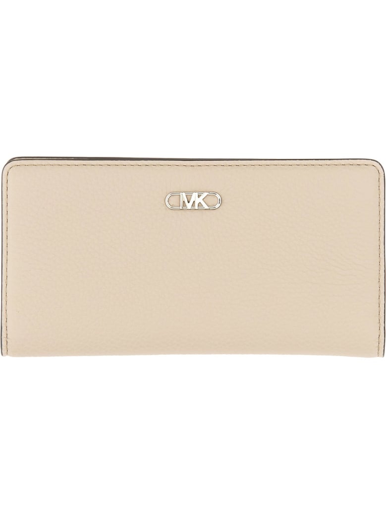 leather wallet in beige by Selfnex