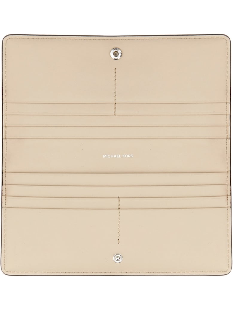 leather wallet in beige by Selfnex