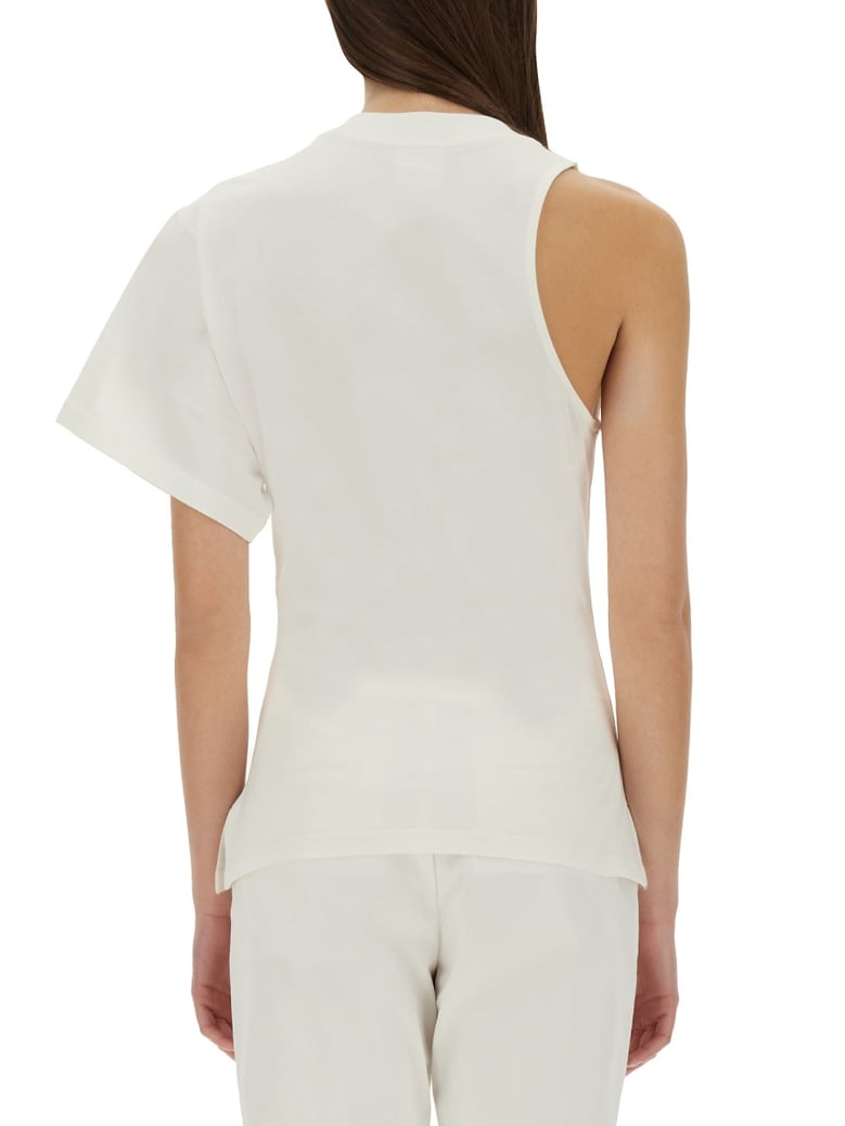 one-shoulder t-shirt in scuba by Selfnex