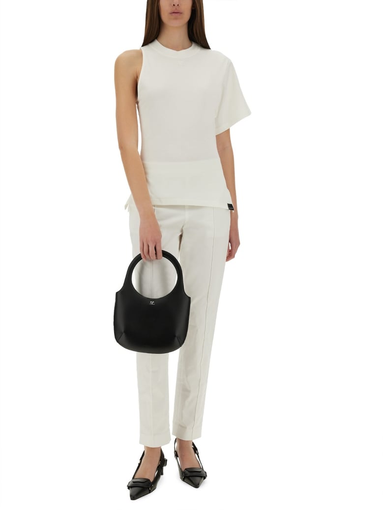 one-shoulder t-shirt in scuba by Selfnex