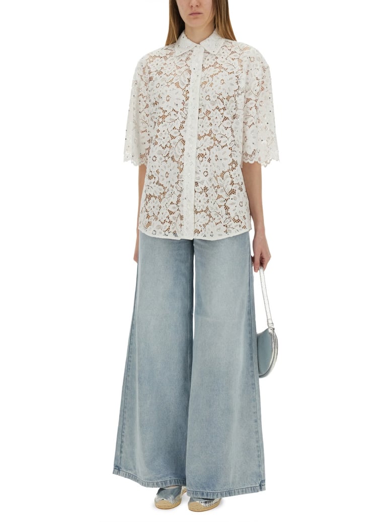 floral lace shirt by Selfnex