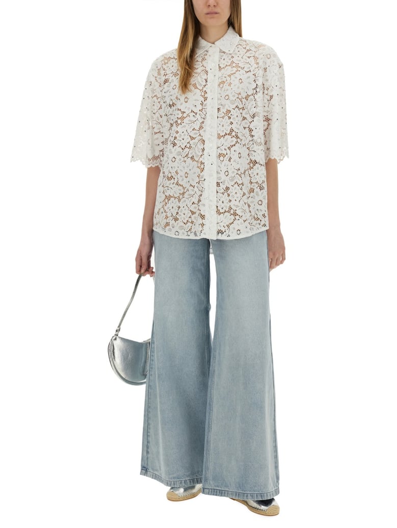 wide leg denim jeans by Selfnex