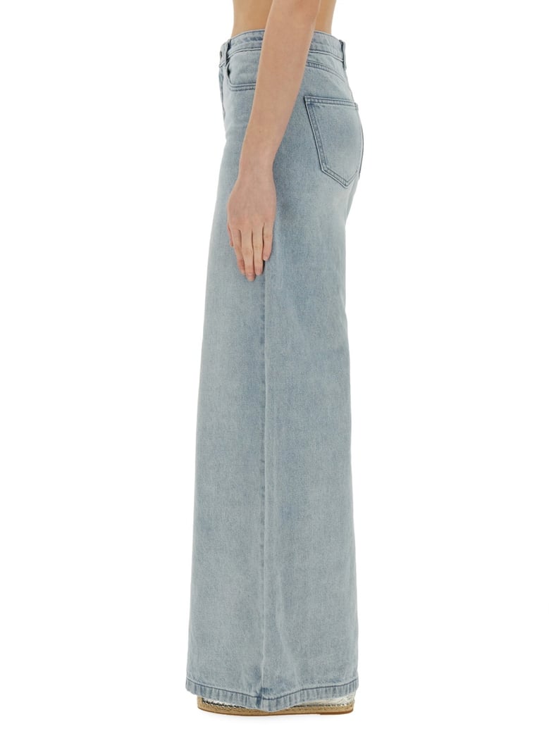 wide leg denim jeans by Selfnex