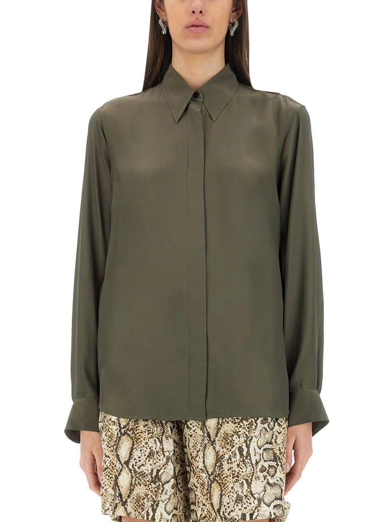 silk blend satin shirt by Selfnex