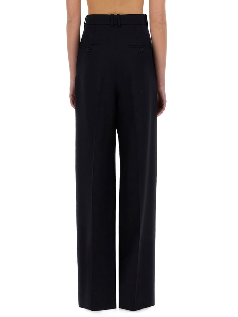 wide-leg trousers grain de poudre blue wool by Selfnex