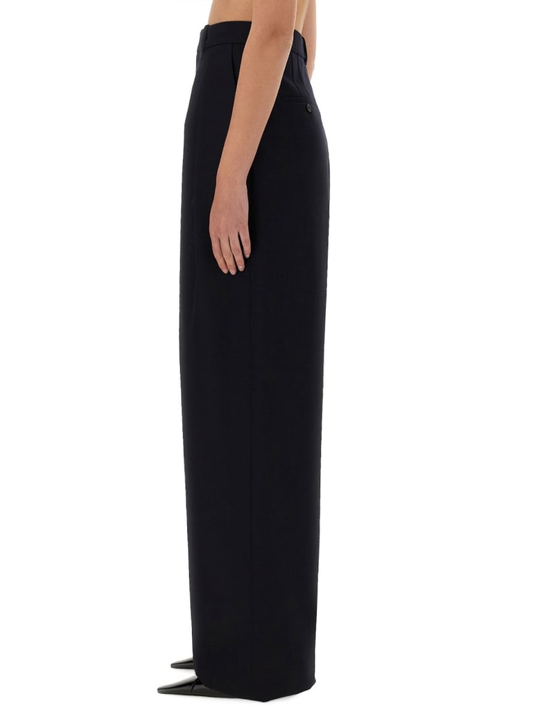 wide-leg trousers grain de poudre blue wool by Selfnex