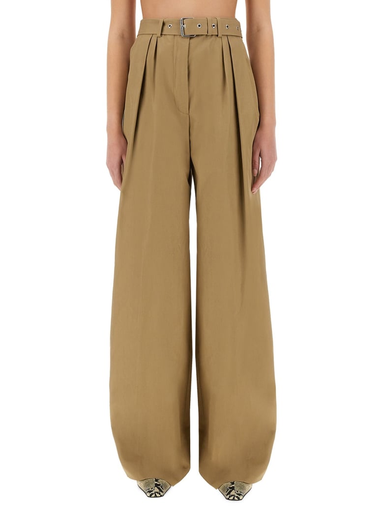 wide-leg pants with belt by Selfnex