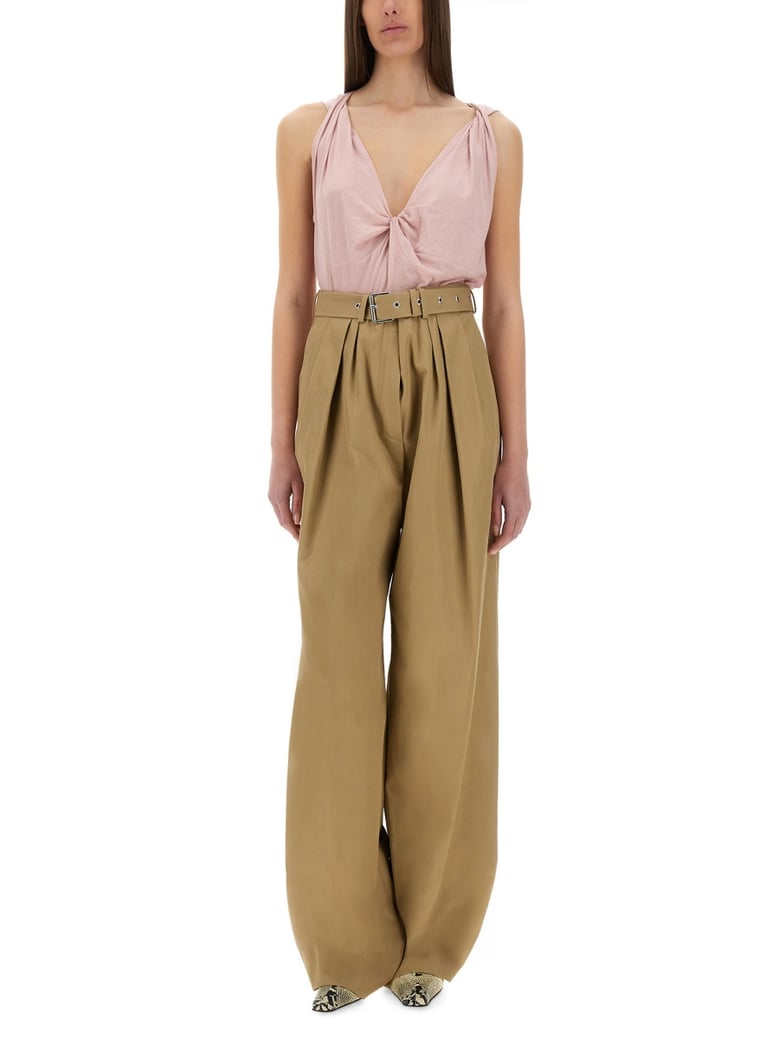 wide-leg pants with belt by Selfnex