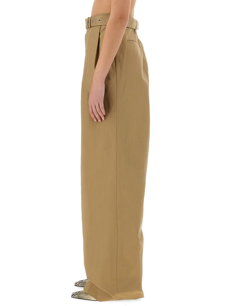 wide-leg pants with belt by Selfnex
