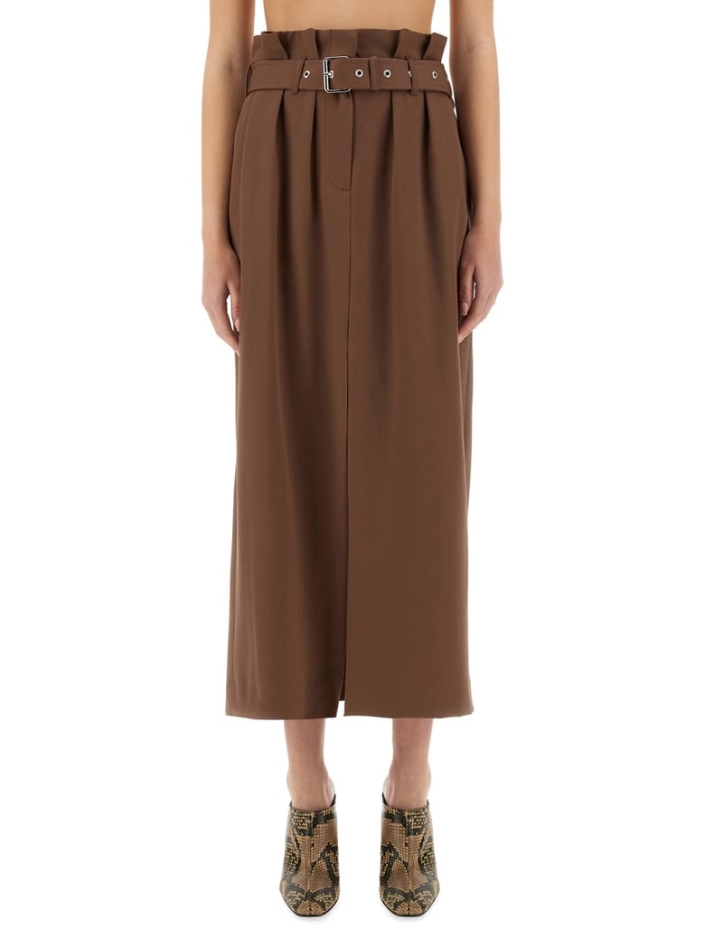 wool skirt with belt by Selfnex