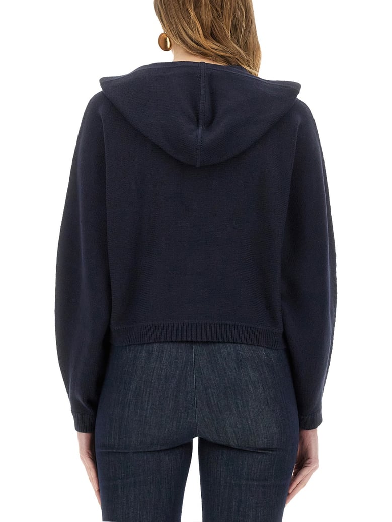knit sweatshirt with zipper by Selfnex