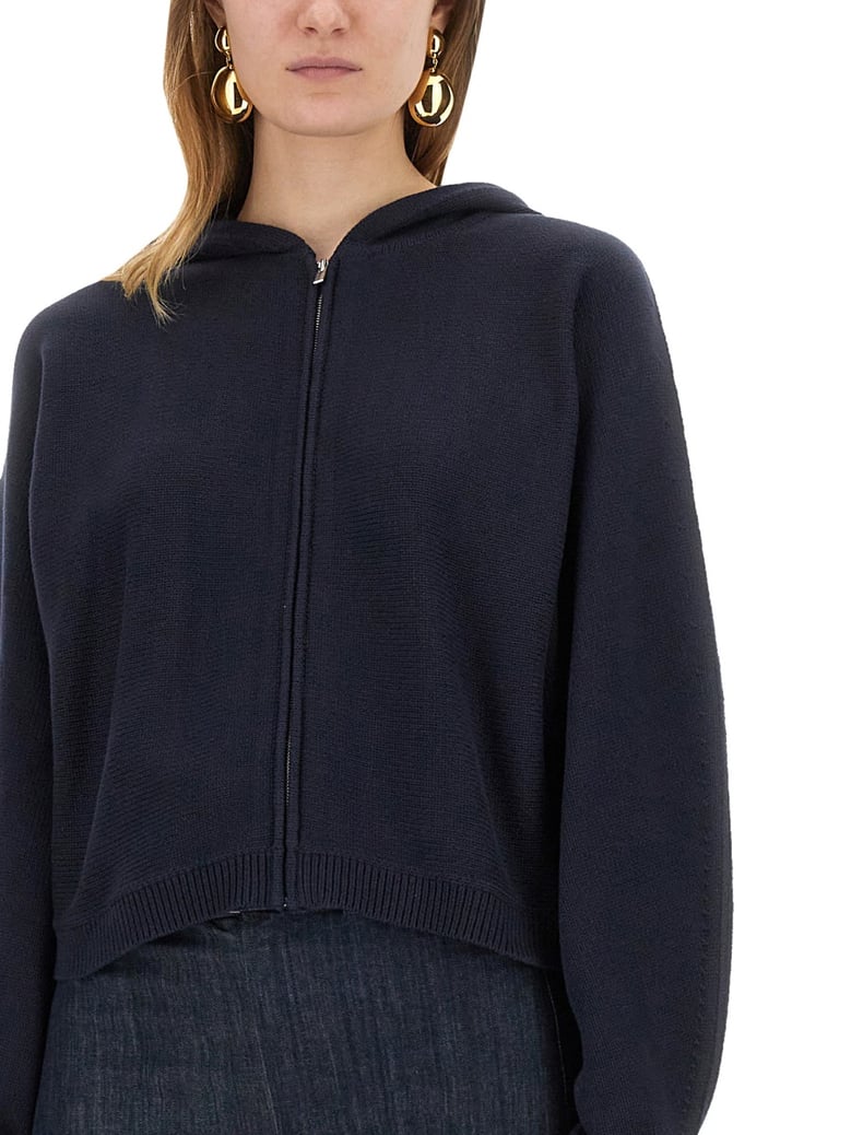 knit sweatshirt with zipper by Selfnex
