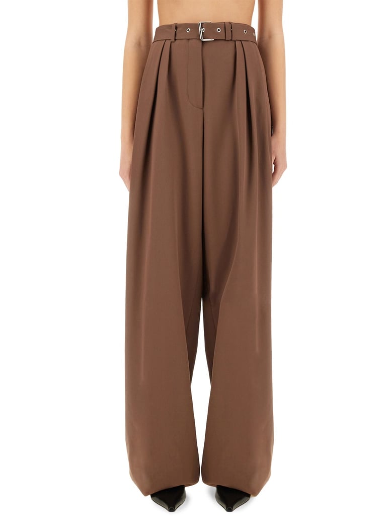 wide-leg pants with belt by Selfnex