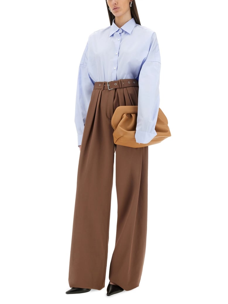 wide-leg pants with belt by Selfnex