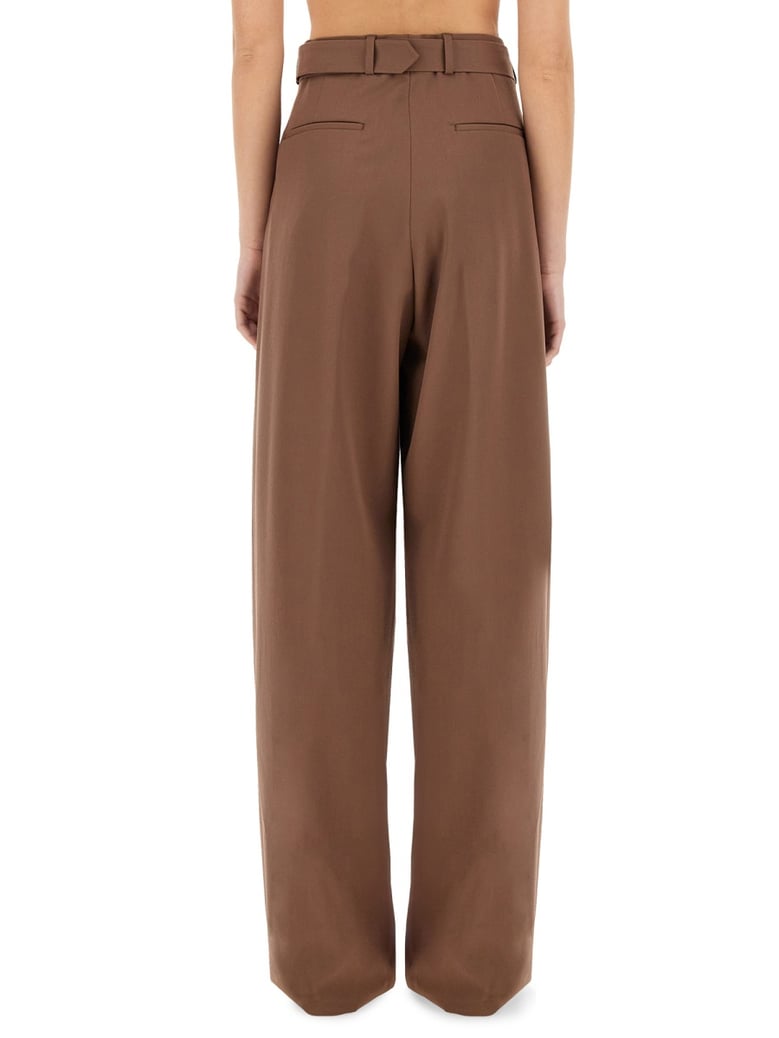 wide-leg pants with belt by Selfnex