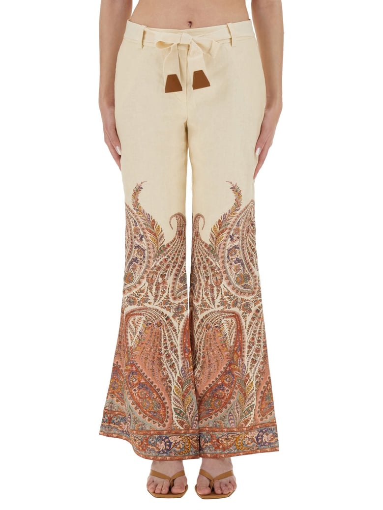 flare fit linen pants by Selfnex
