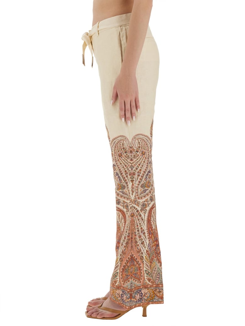 flare fit linen pants by Selfnex