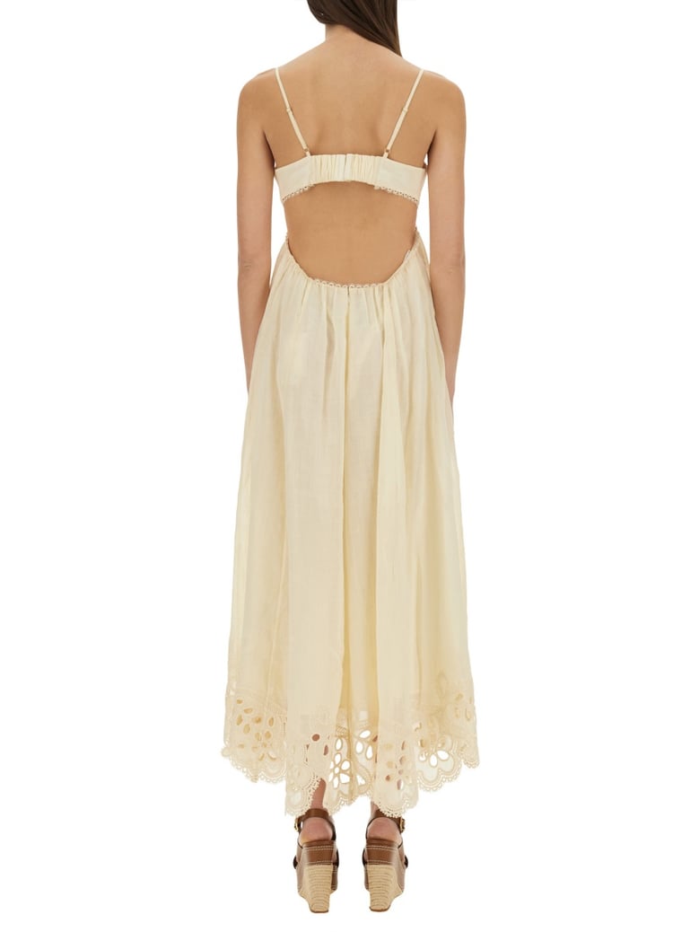 embroidered dress in ivory by Selfnex