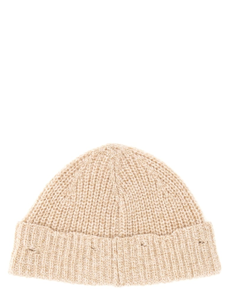 beanie hat with "marni mending" embroidery by Selfnex