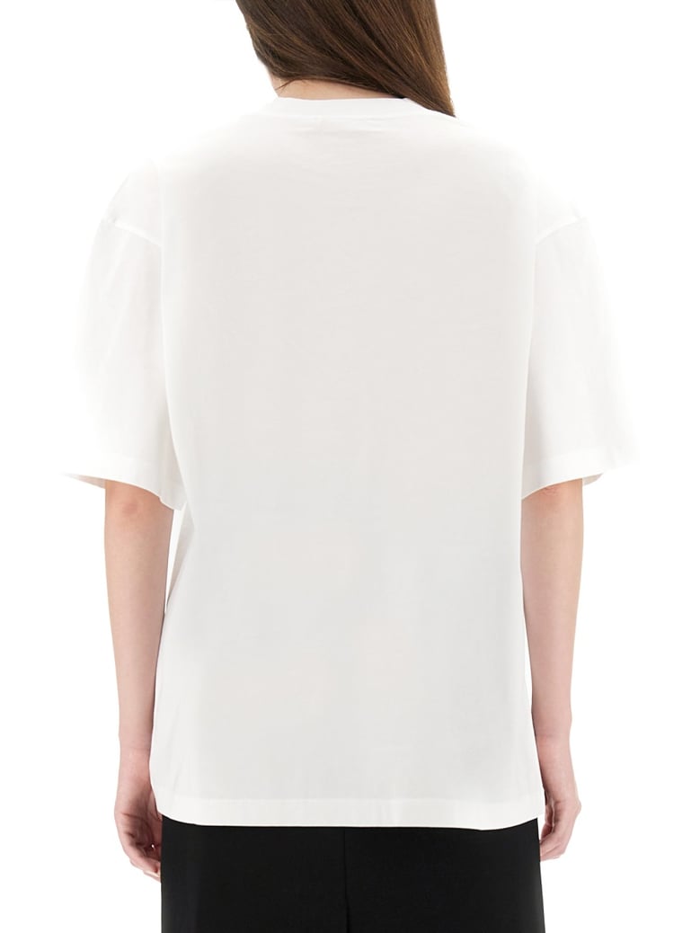 white cotton t-shirt with tulip print by Selfnex