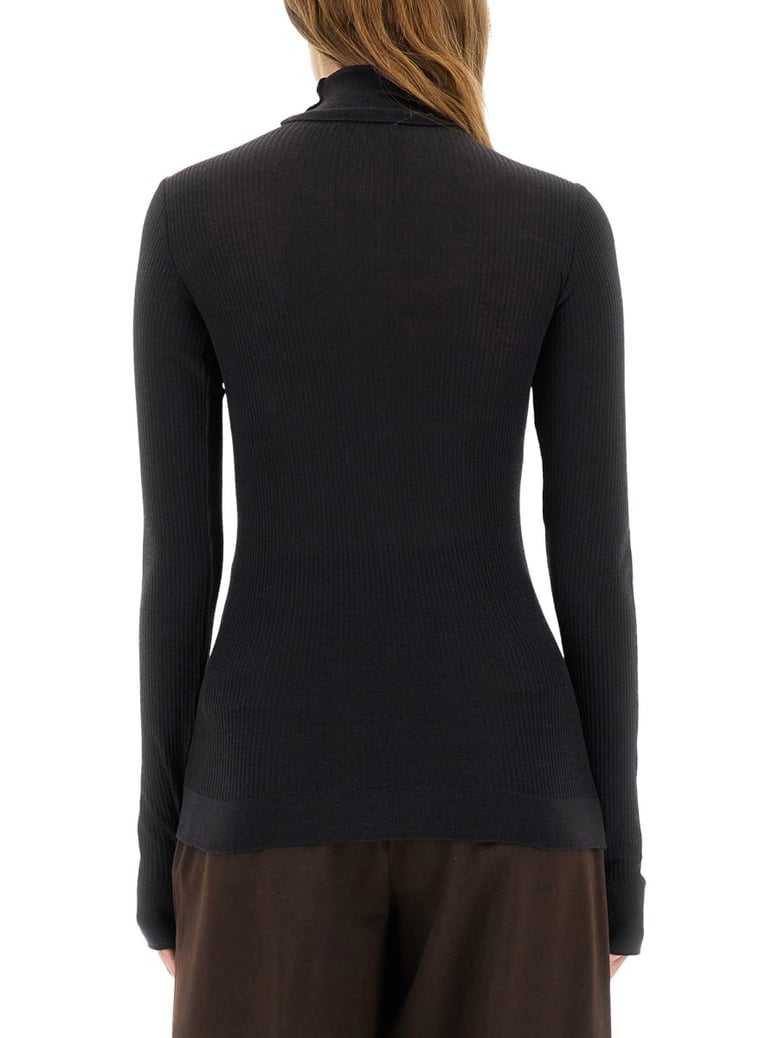 wool turtleneck top by Selfnex