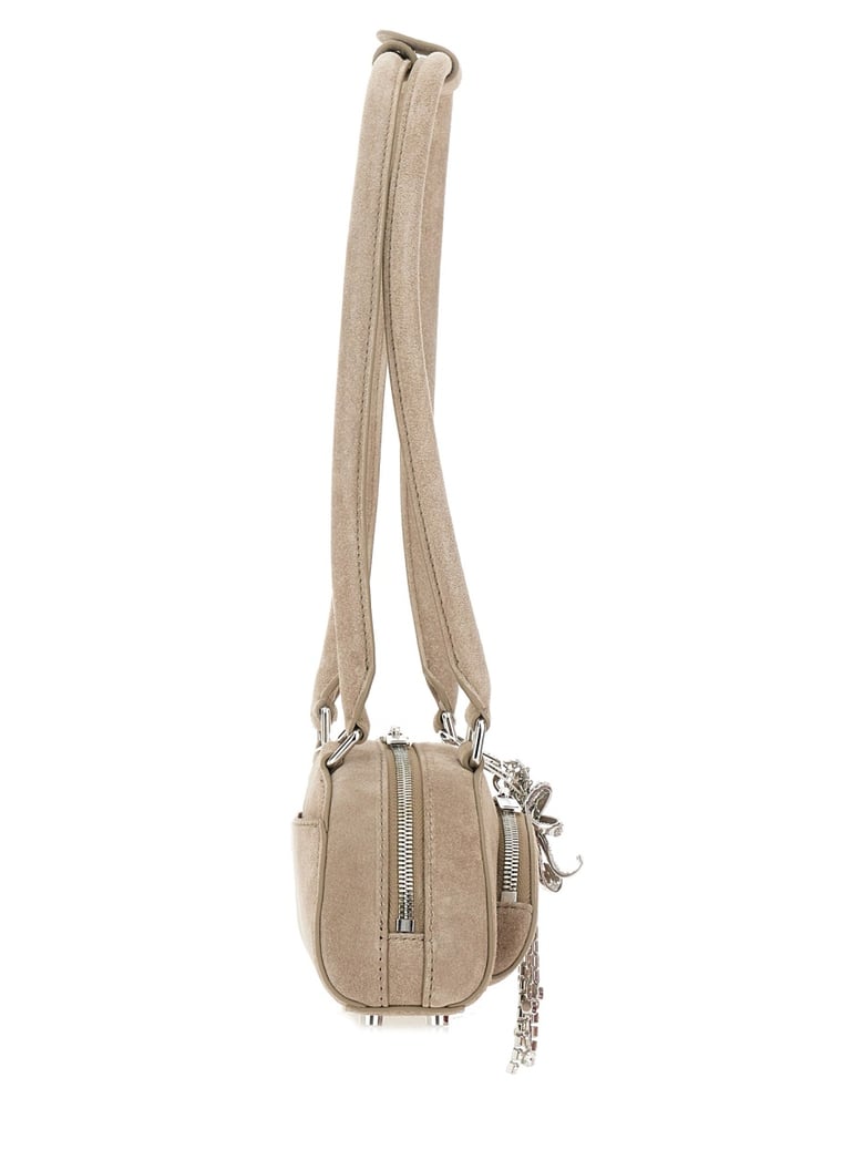 mini shoulder bag in beige leather by Selfnex