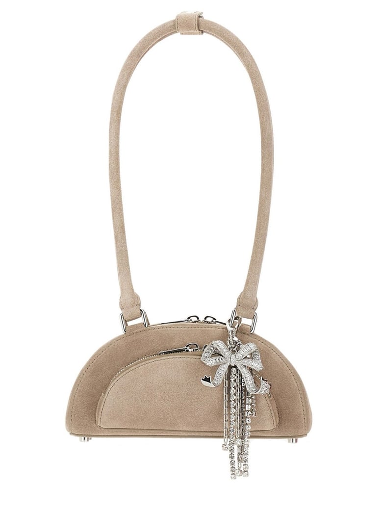 mini shoulder bag in beige leather by Selfnex