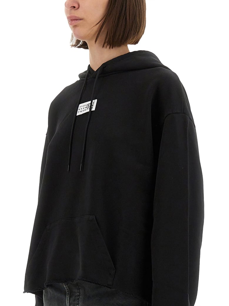 cotton hoodie in black by Selfnex
