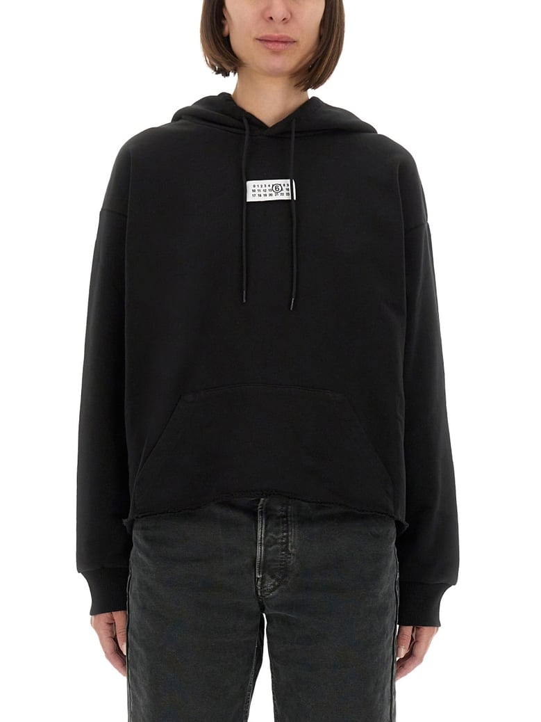 cotton hoodie in black by Selfnex