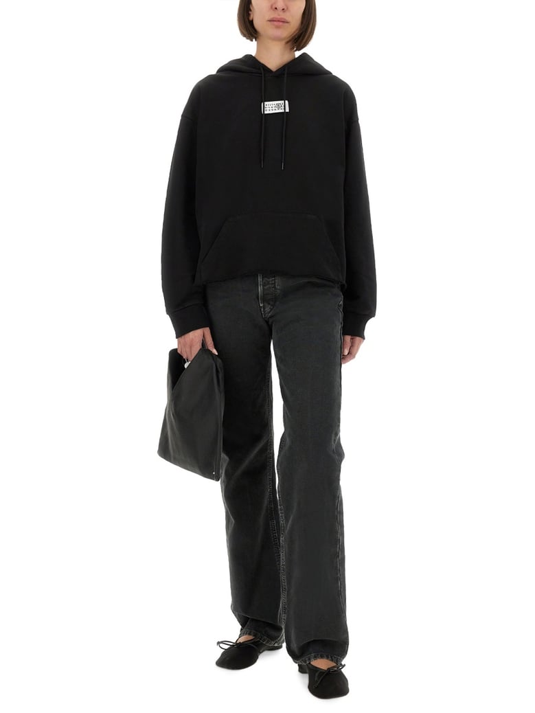 cotton hoodie in black by Selfnex