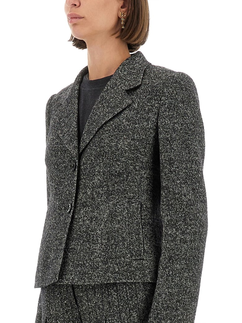 wool blend dot single-breasted jacket by Selfnex