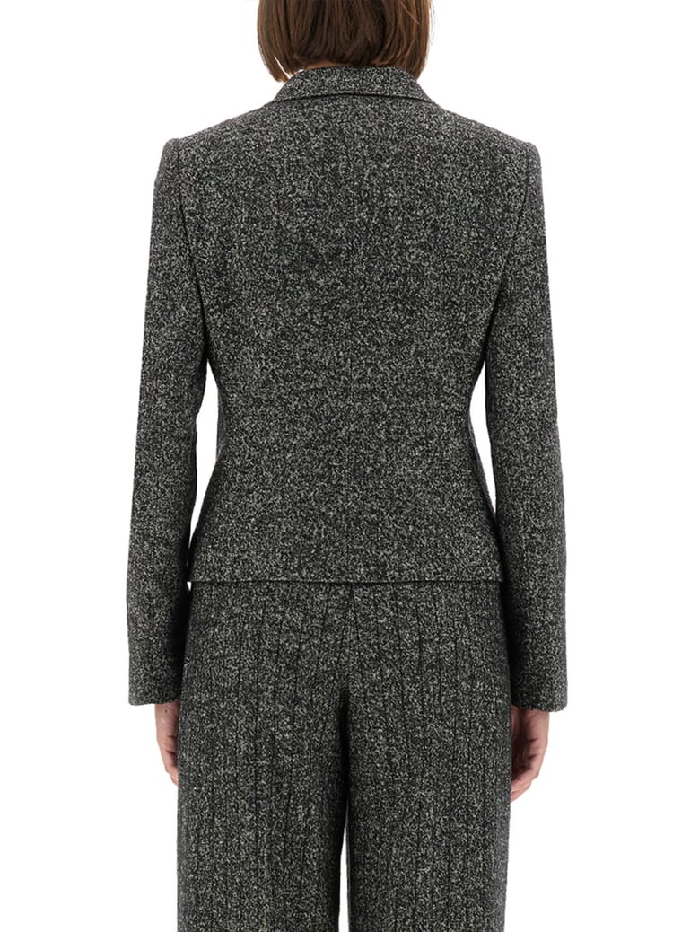 wool blend dot single-breasted jacket by Selfnex