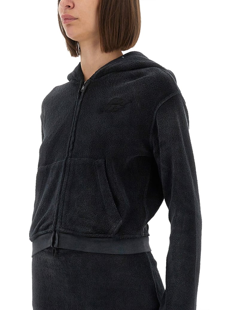 cotton terry sweatshirt with zipper by Selfnex