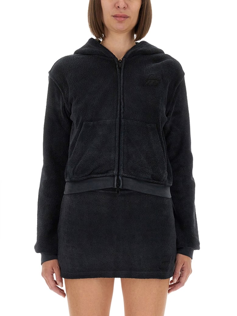 cotton terry sweatshirt with zipper by Selfnex